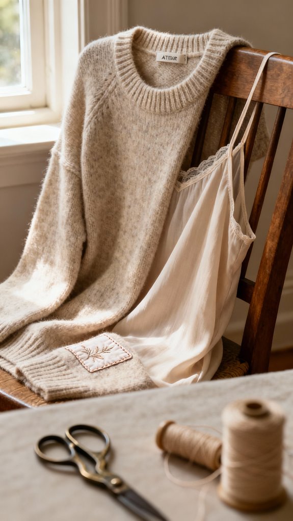 essential cropped layer sweater