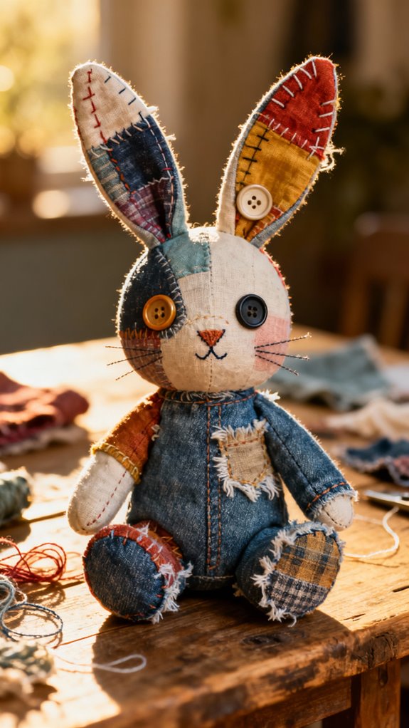 fabric scraps bunny softie