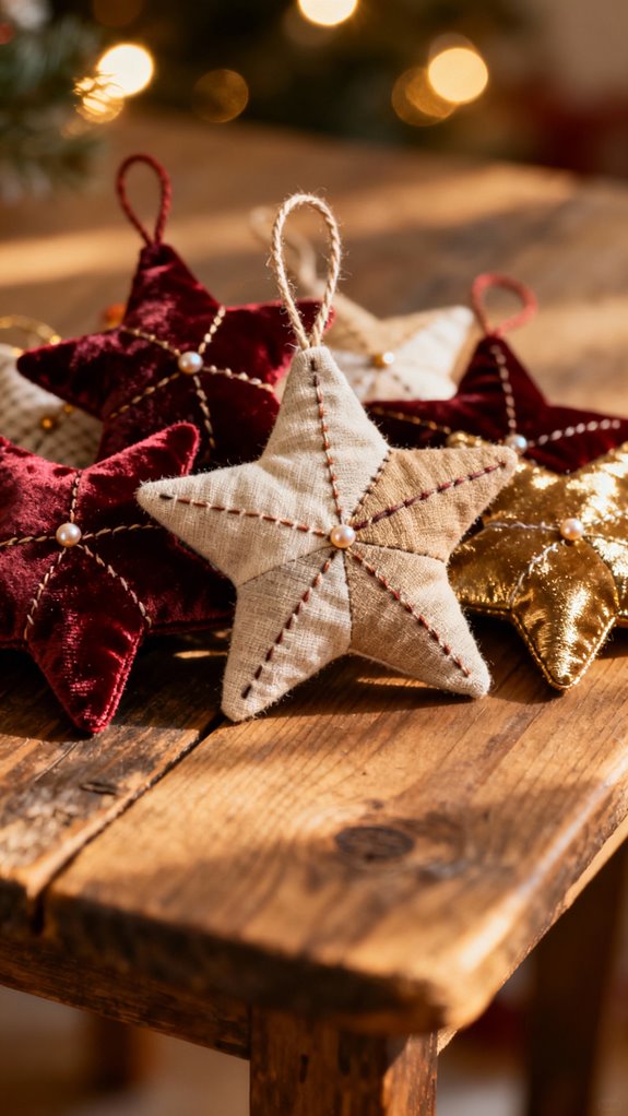fabric star ornament crafting