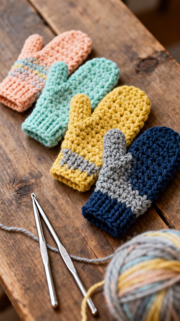family sized crochet mitten patterns