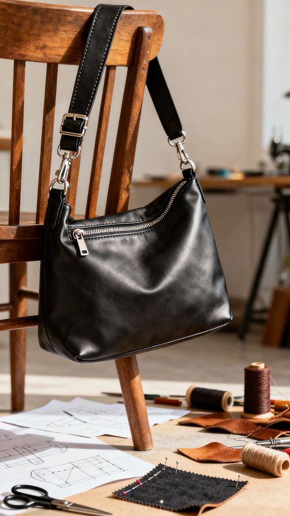 faux leather sling bag construction