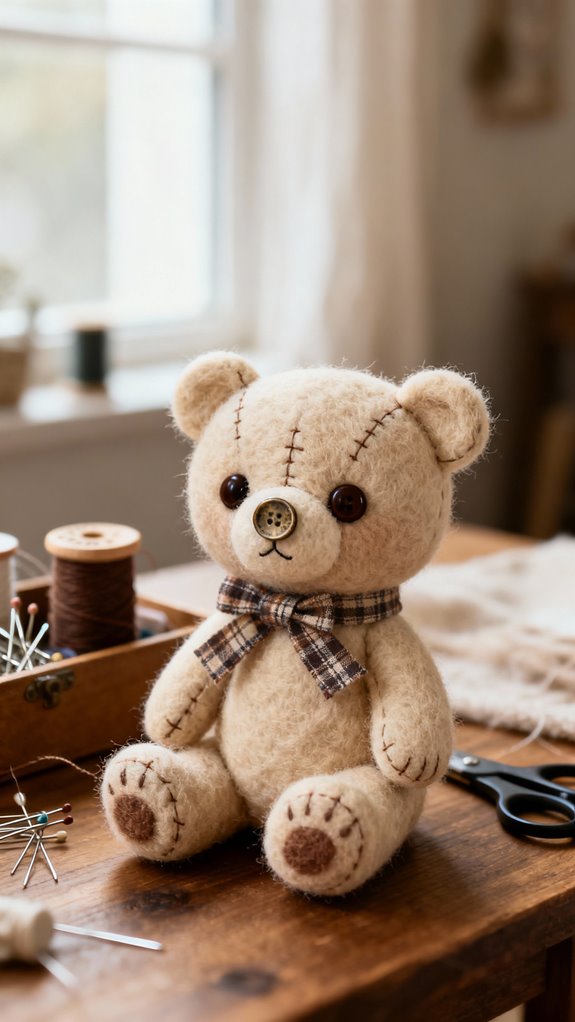 felt bears with buttons
