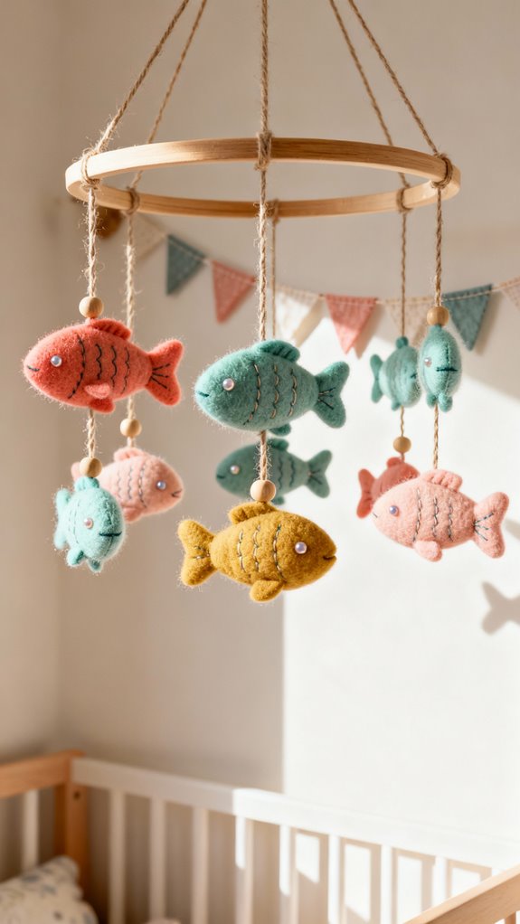 felt fish nursery mobile