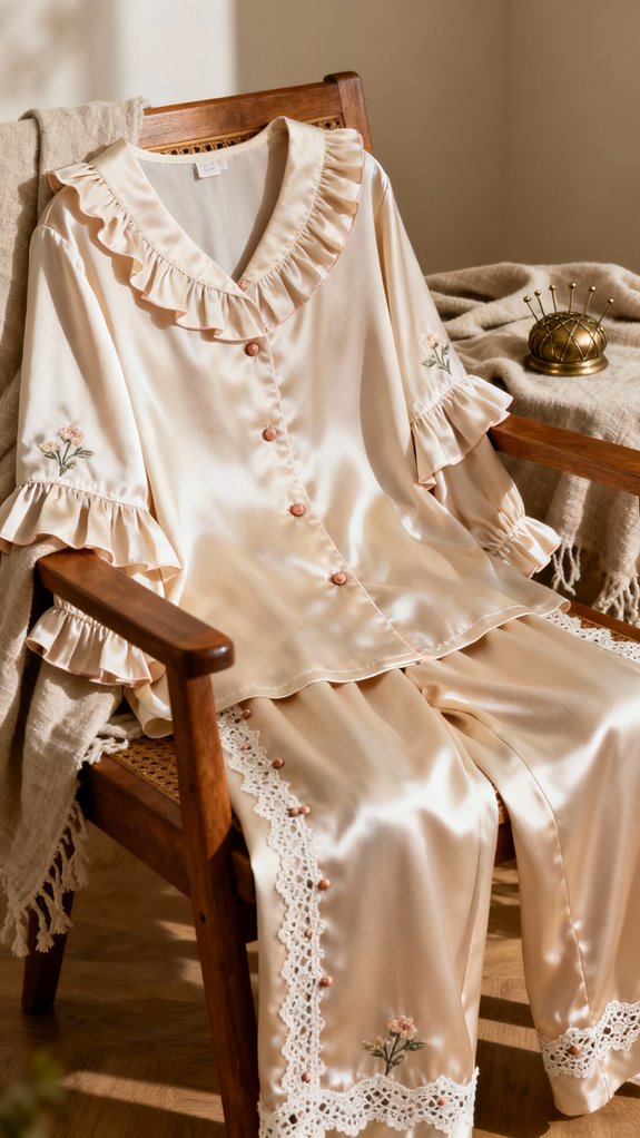 feminine ruffled pajama sewing