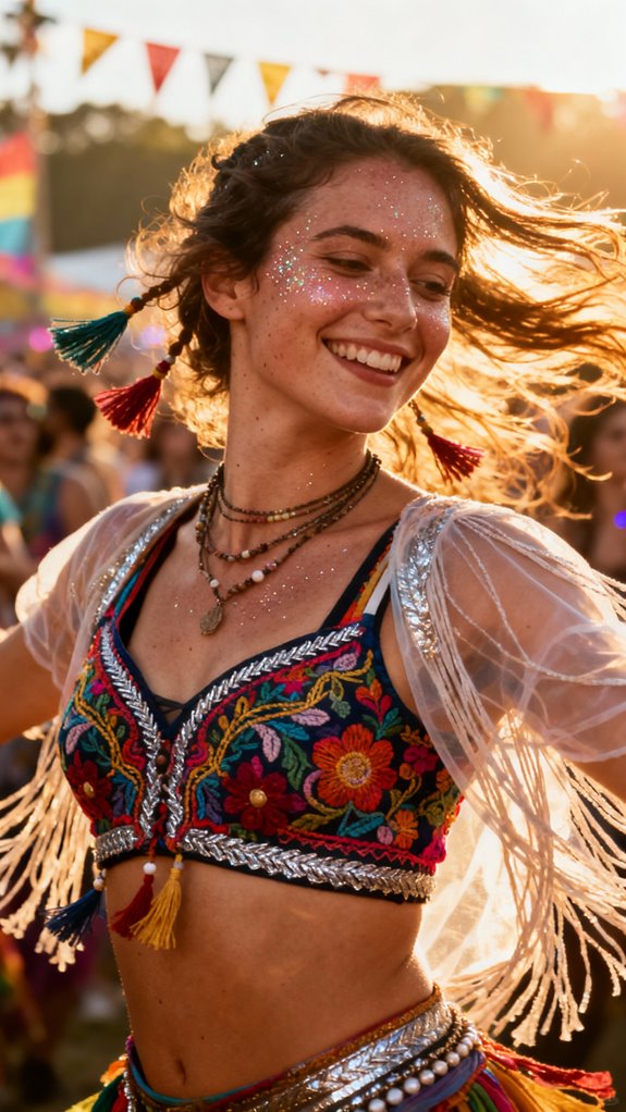 festival ready band crop top