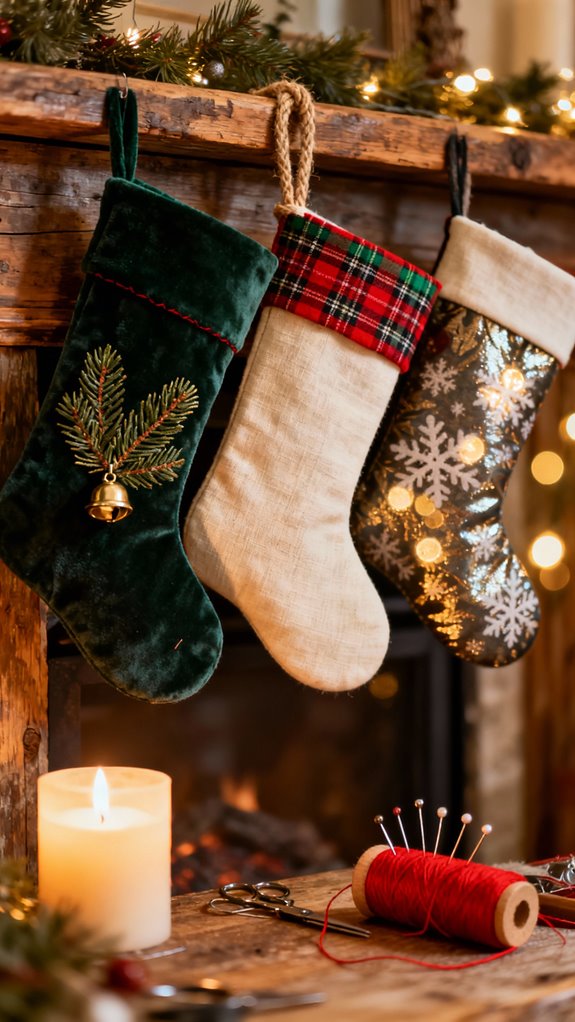 festive fabric holiday stockings