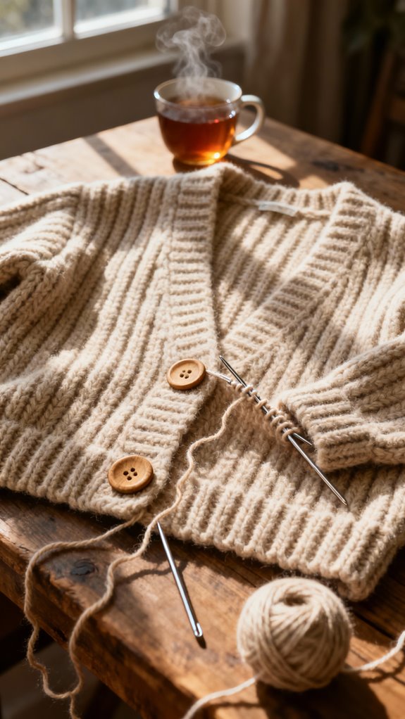 fisherman s rib warm cardigan
