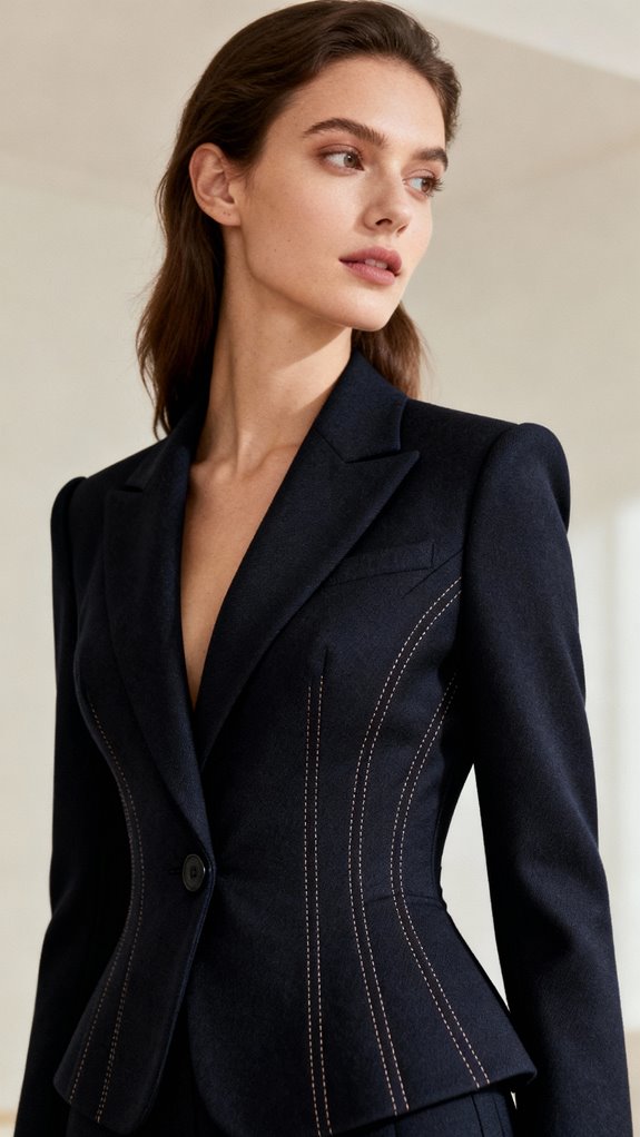 fitted blazer with princess seams