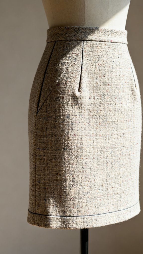 fitted tweed mini skirt