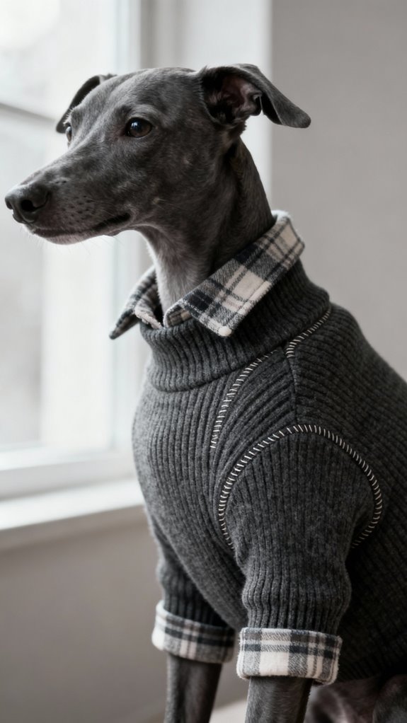 flannel lined dog sweater design