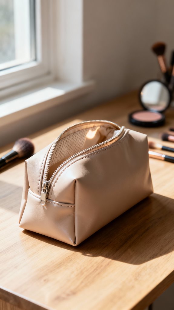 flat bottom cosmetics pouch design
