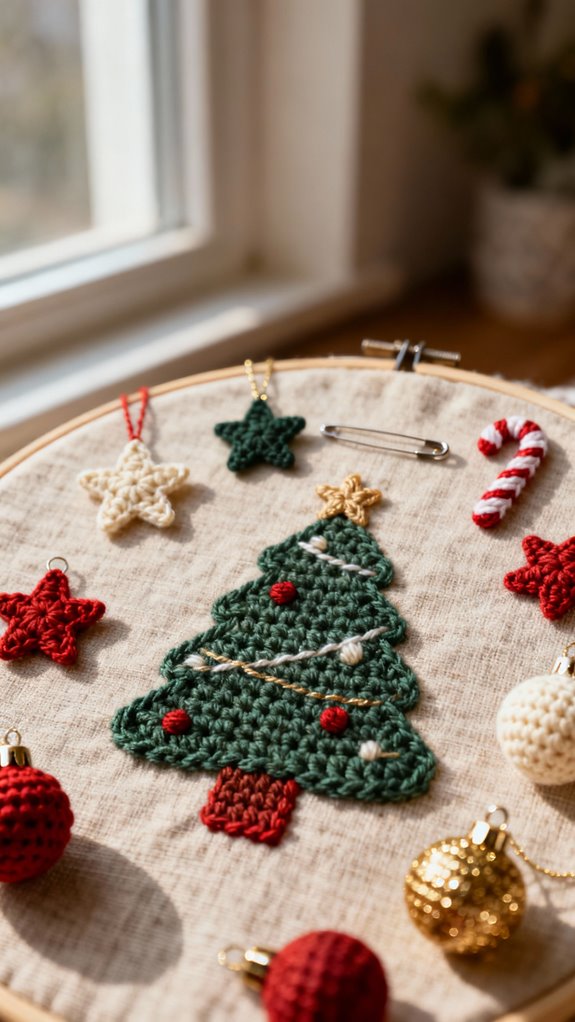 flat crochet christmas tree