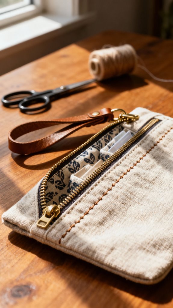 flat zippered pouch tutorial