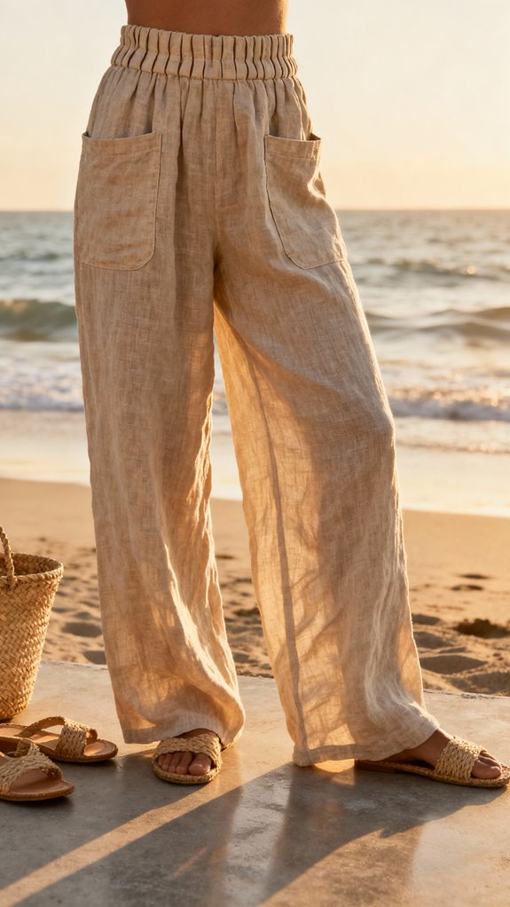 flattering high waisted palazzo pants