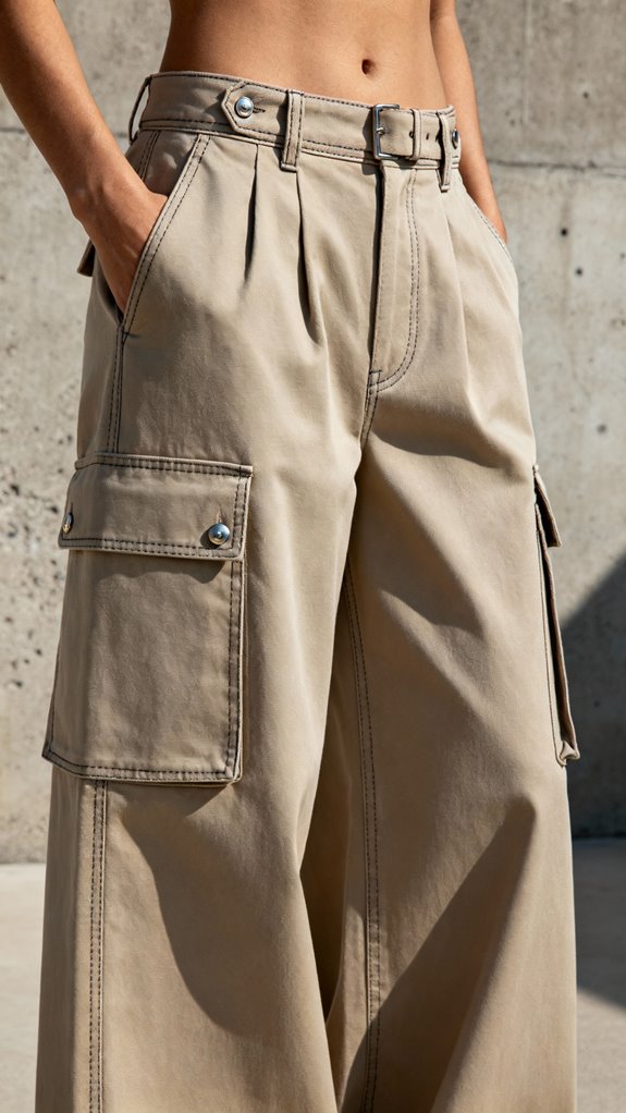 flattering wide leg utility pants