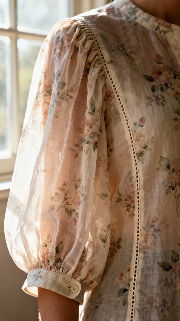 floral lantern sleeve blouse