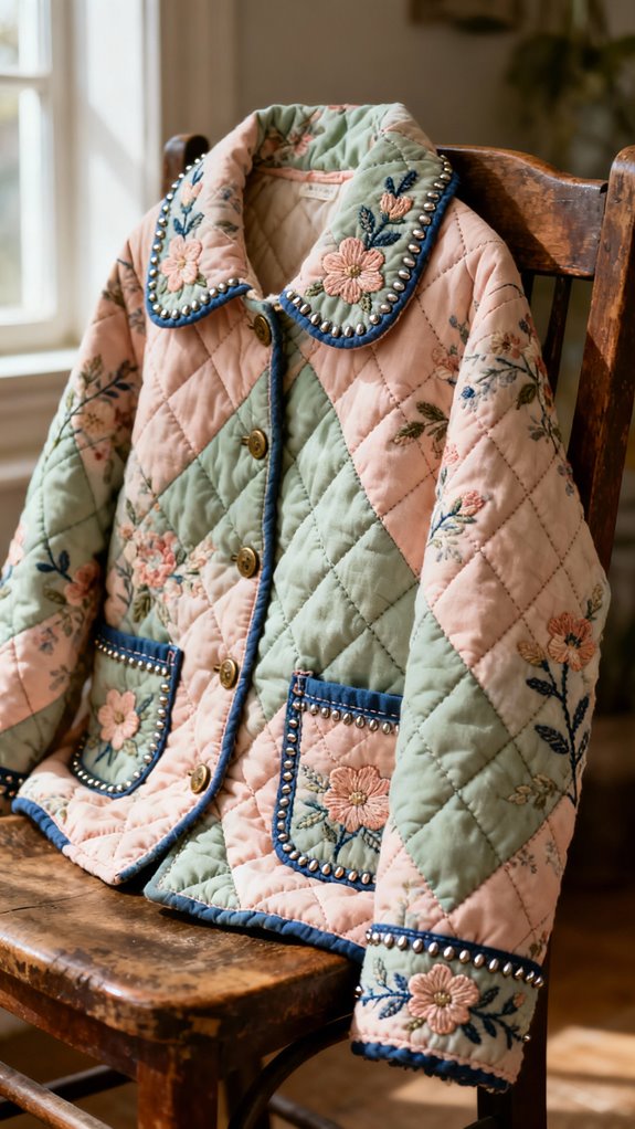floral quilted jacket artistry