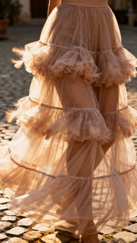 four tier tulle skirt design