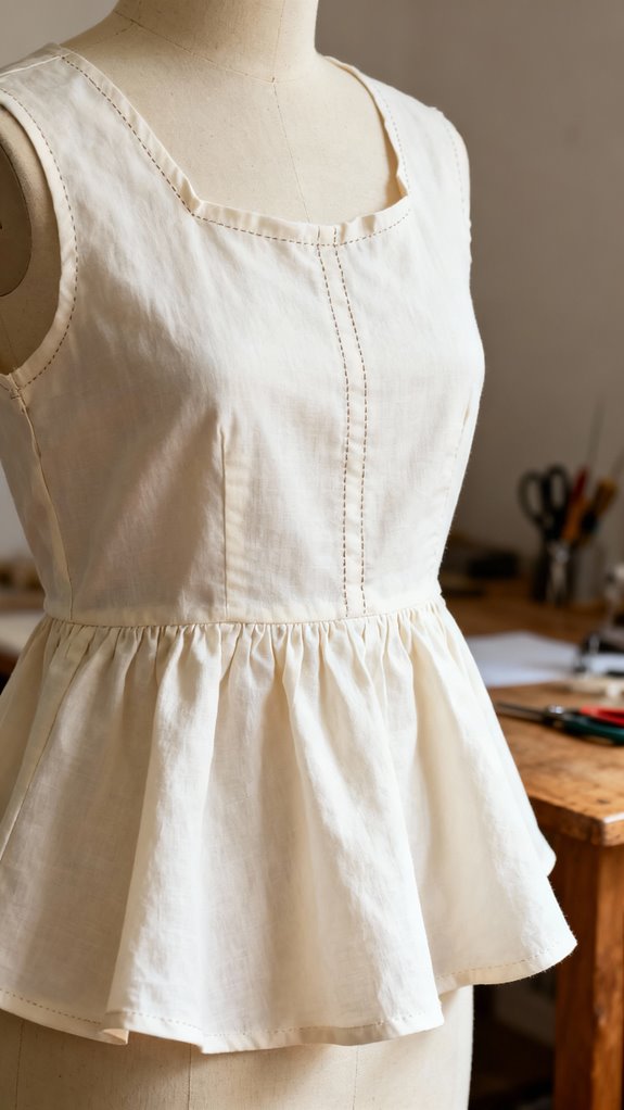 french seam peplum top