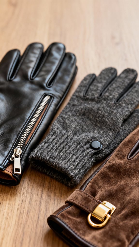 functional gloves with zippers