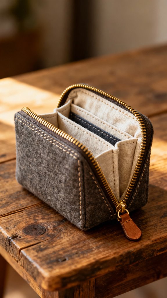 functional square zipper pouch