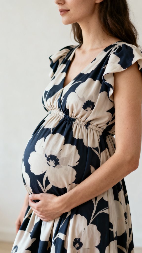 gathered dress with prints