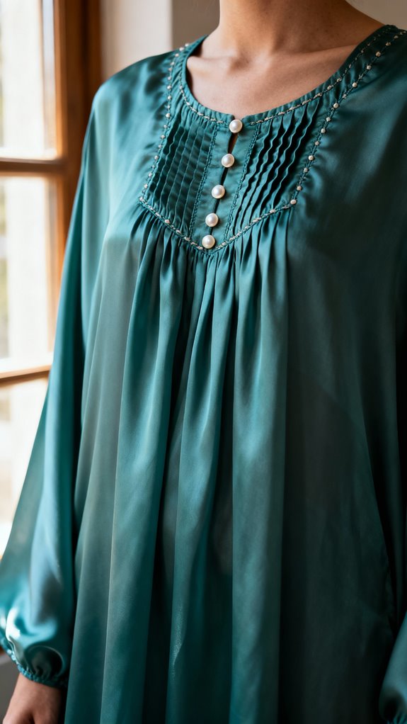 gathered front caftan design