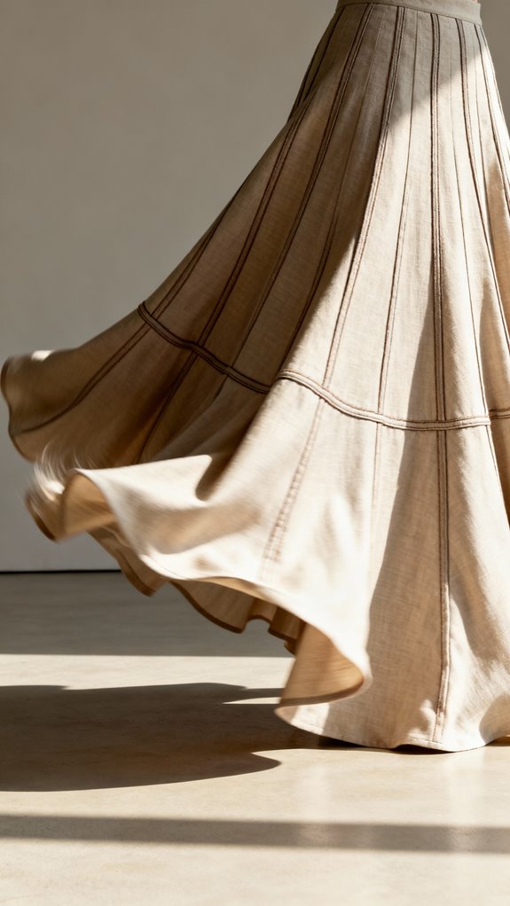gored skirt for movement