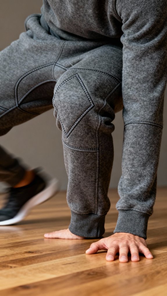 gusseted sweatpants enhance mobility