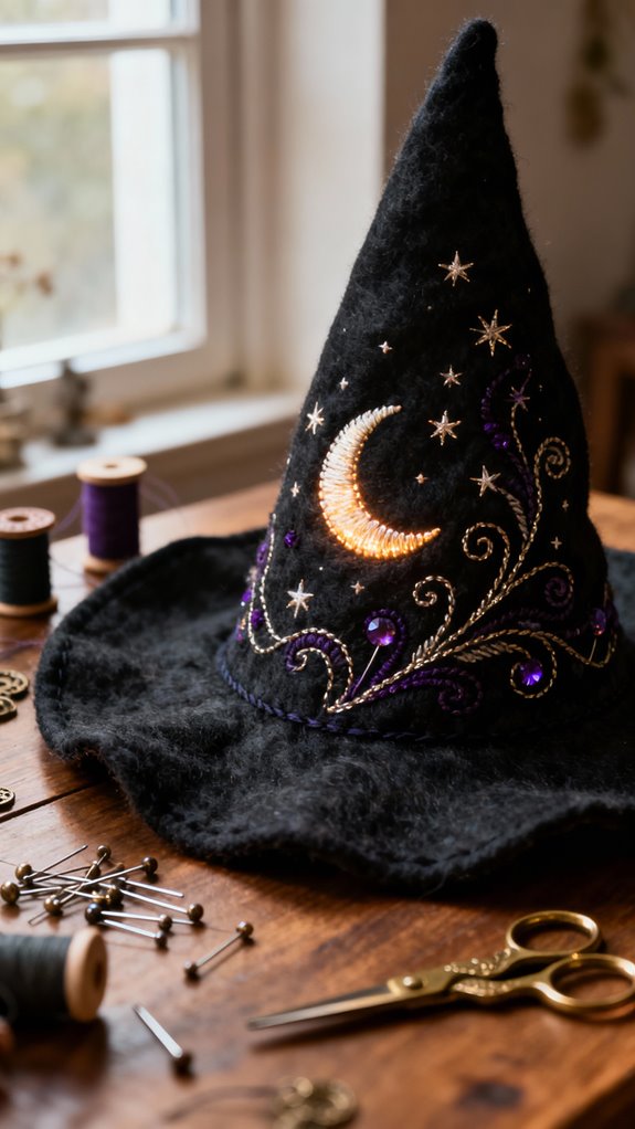 hand embroidered custom witch hats