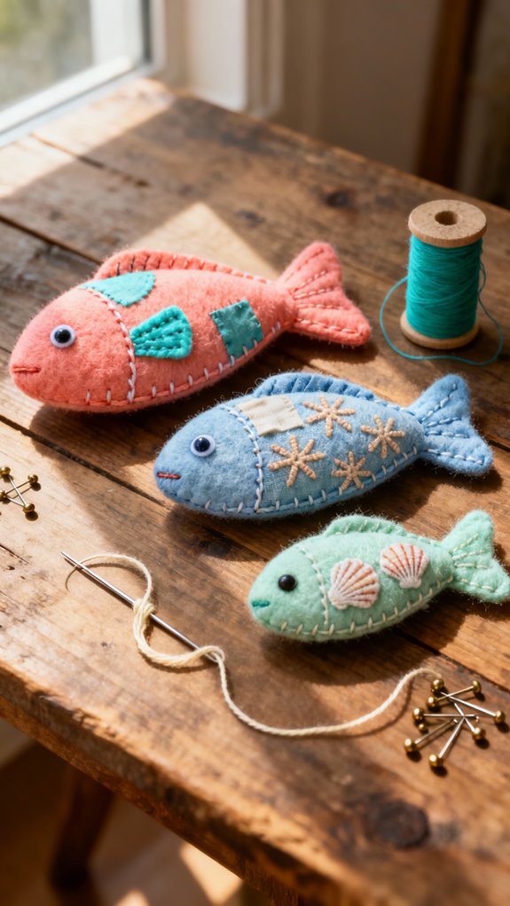 hand sewn fish ornaments project