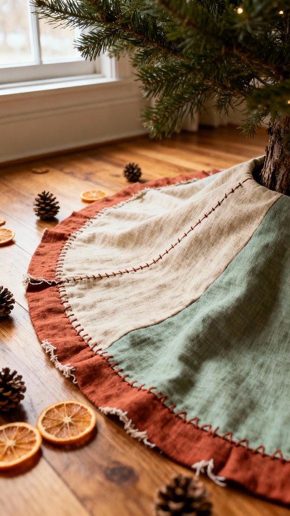 hand sewn linen tree skirt