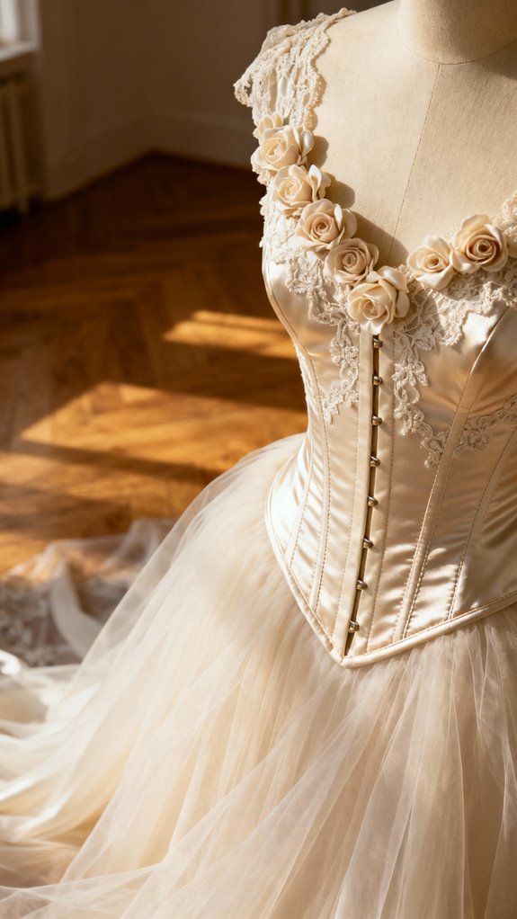 handcrafted floral corset dress