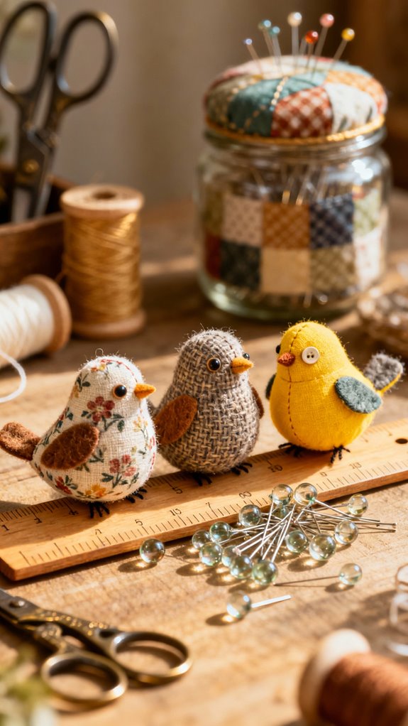 handmade bird pincushion tutorial