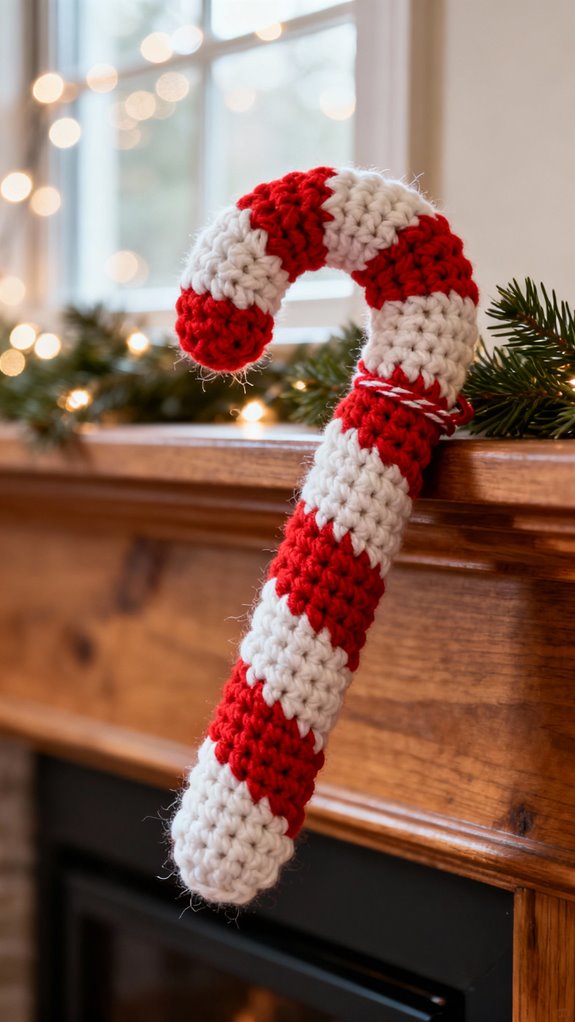 handmade candy cane ornament