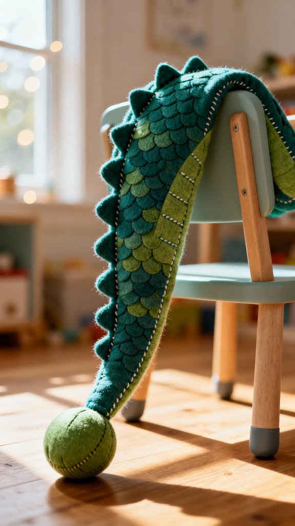 handmade dinosaur tail toy
