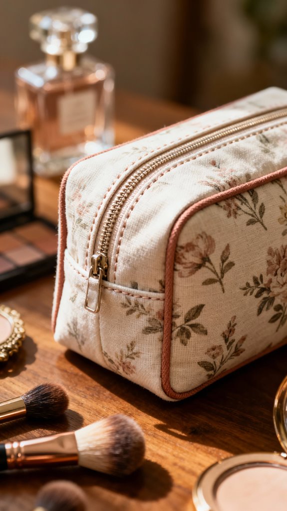 handmade structured makeup bag