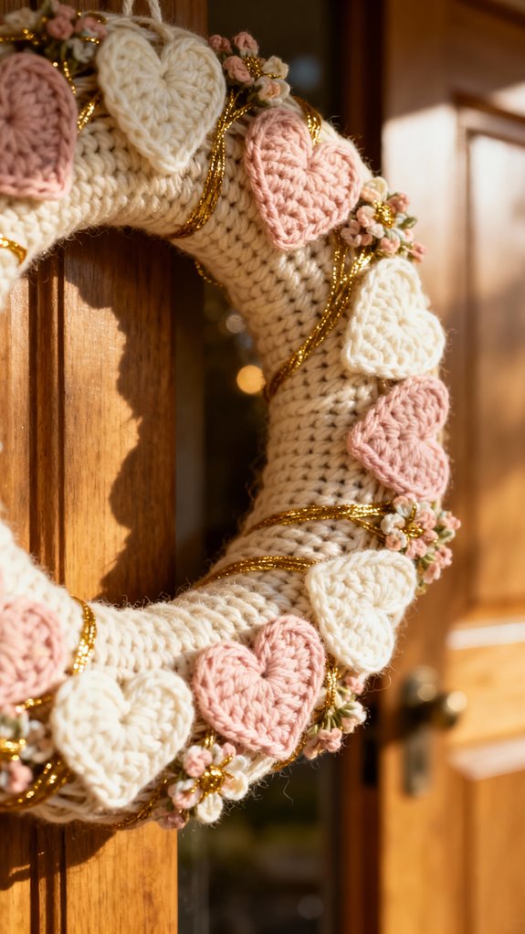 hearts and flowers wreath