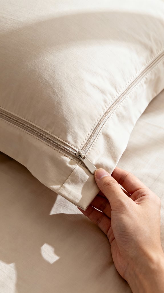 hidden zipper pillowcase security
