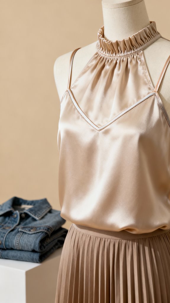 high neck camisole styling
