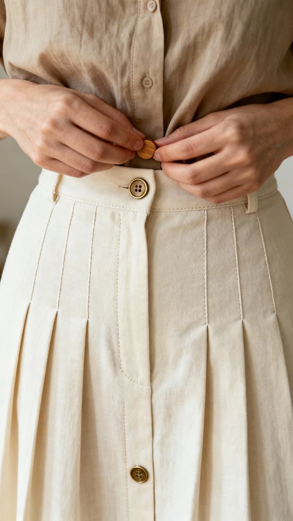 high waisted pleated skirt design
