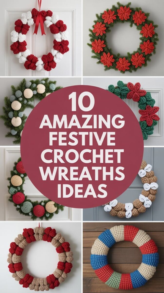 Festive Crochet Wreaths Ideas