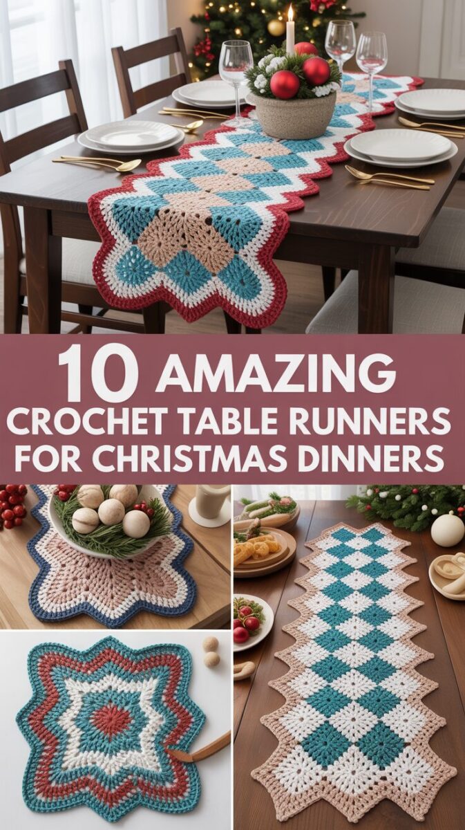 Crochet Table Runners For Christmas Dinners