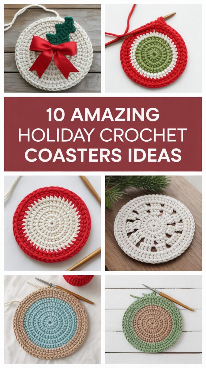 Holiday Crochet Coasters