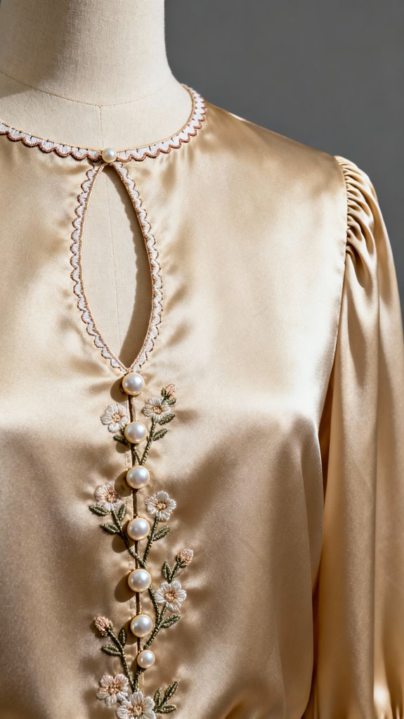 keyhole blouse with embellishments
