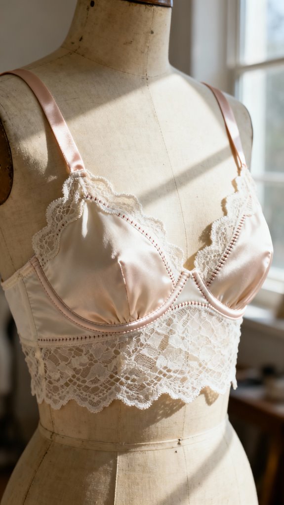 lace overlay bralette construction