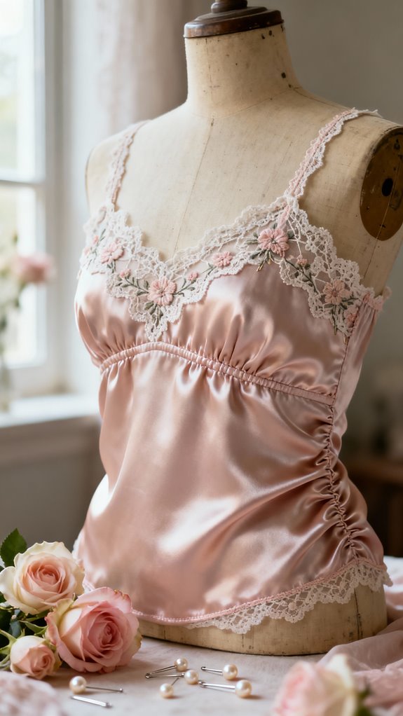 lace trimmed romantic tube top