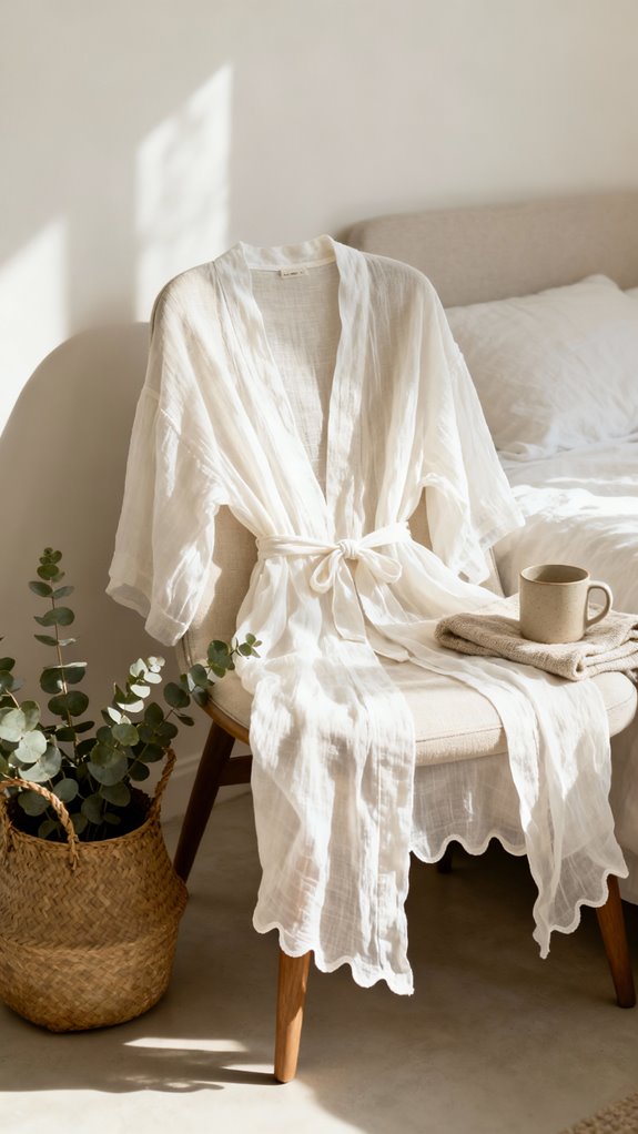 lightweight cotton lounge robe