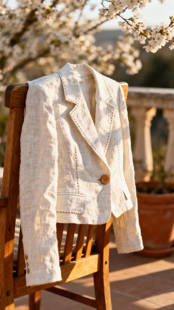 lightweight linen cropped blazers