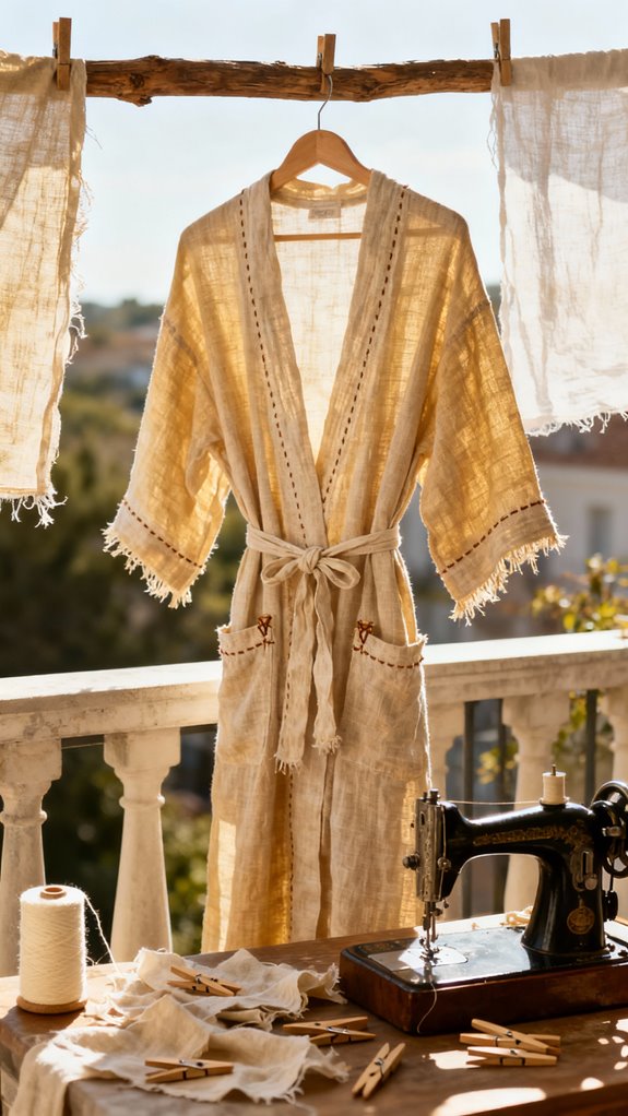 lightweight linen summer robe